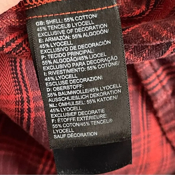 The North Face Flannel Plaid Button Front Shirt Size L Red Ketchup - Picture 7 of 8